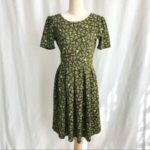LulaRoe Green Textured Simply Comfortable Dress S